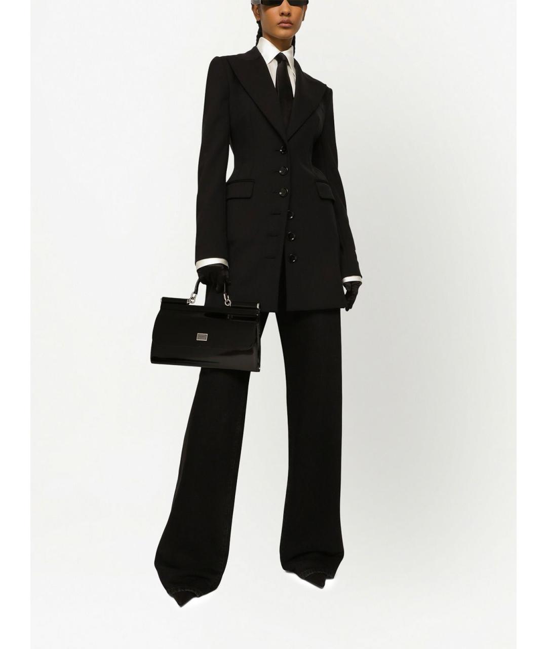 DOLCE&GABBANA Черные хлопковые прямые джинсы, фото 2