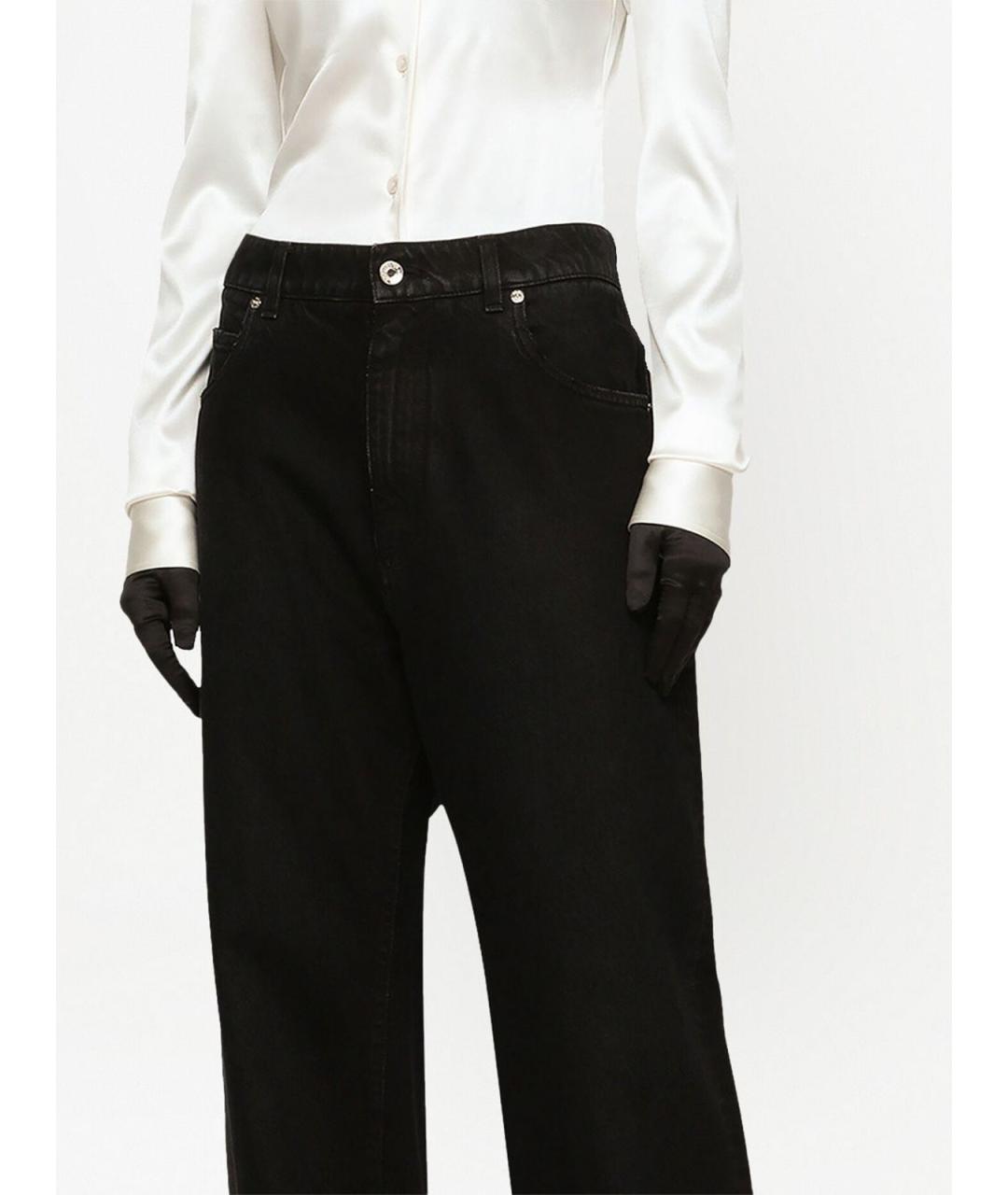DOLCE&GABBANA Черные хлопковые прямые джинсы, фото 5