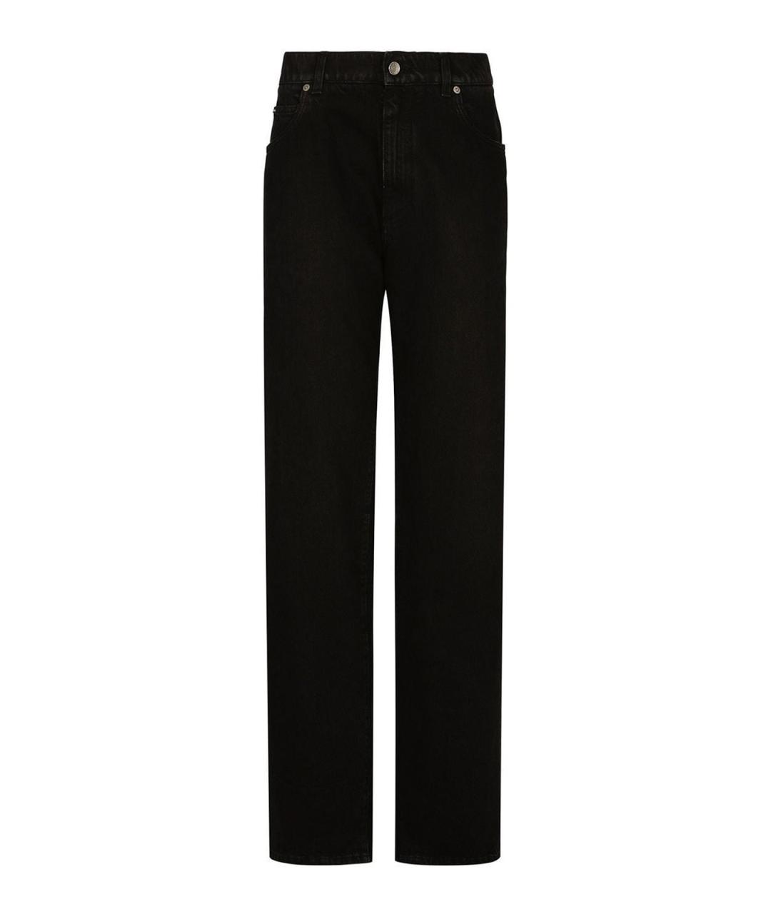 DOLCE&GABBANA Черные хлопковые прямые джинсы, фото 1