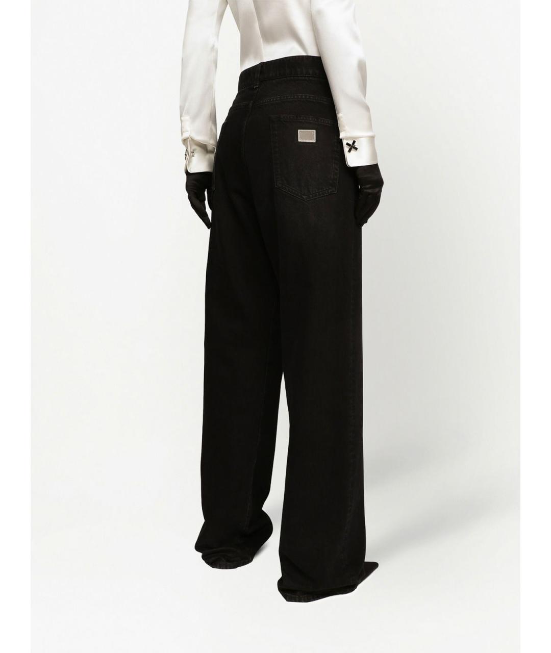 DOLCE&GABBANA Черные хлопковые прямые джинсы, фото 4