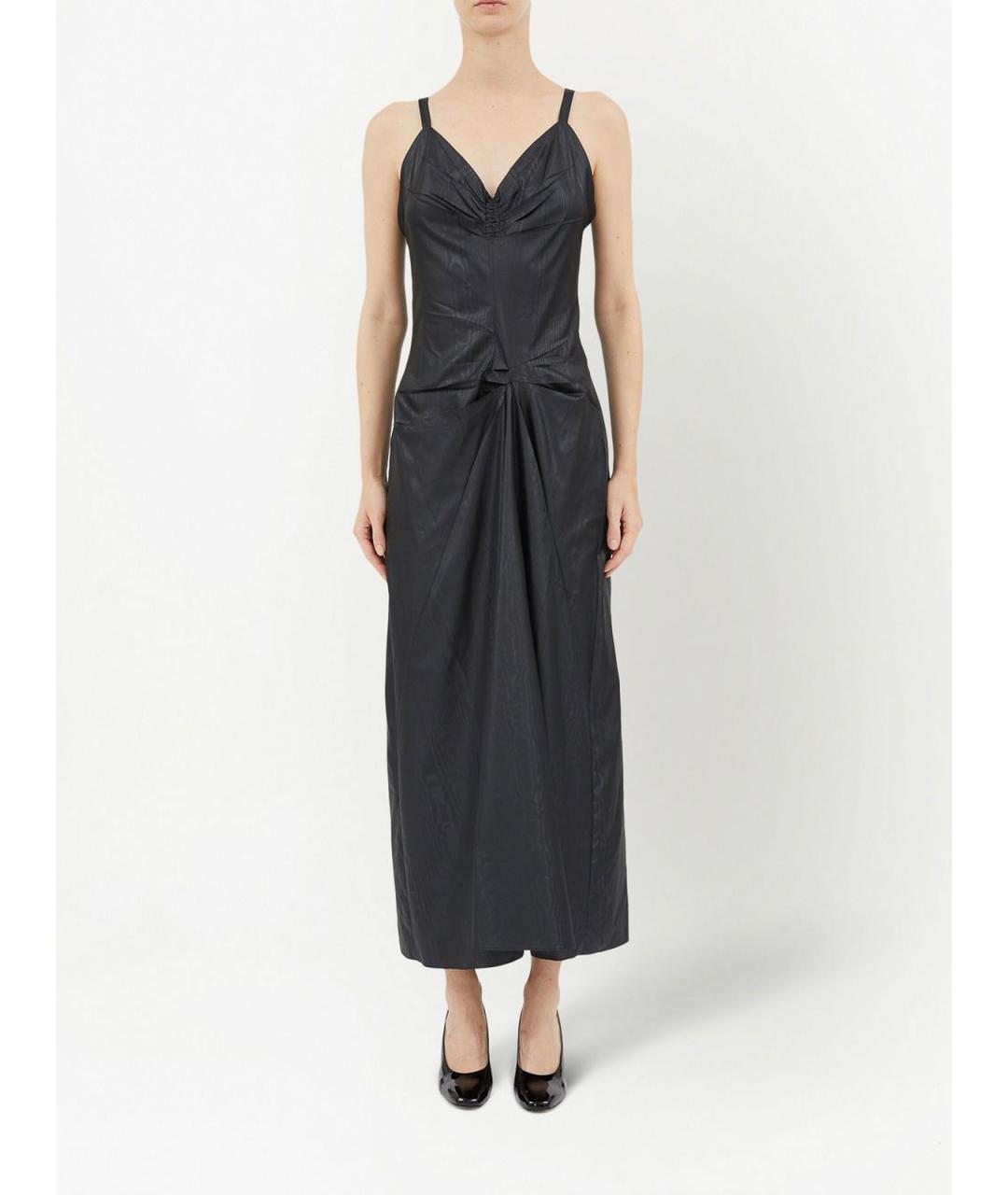 MAISON MARGIELA Черное полиэстеровое платье, фото 3