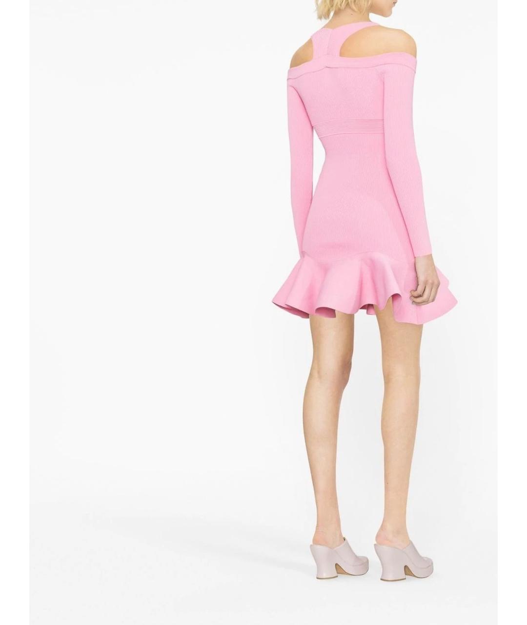 ALEXANDER MCQUEEN Розовое вискозное повседневное платье, фото 3