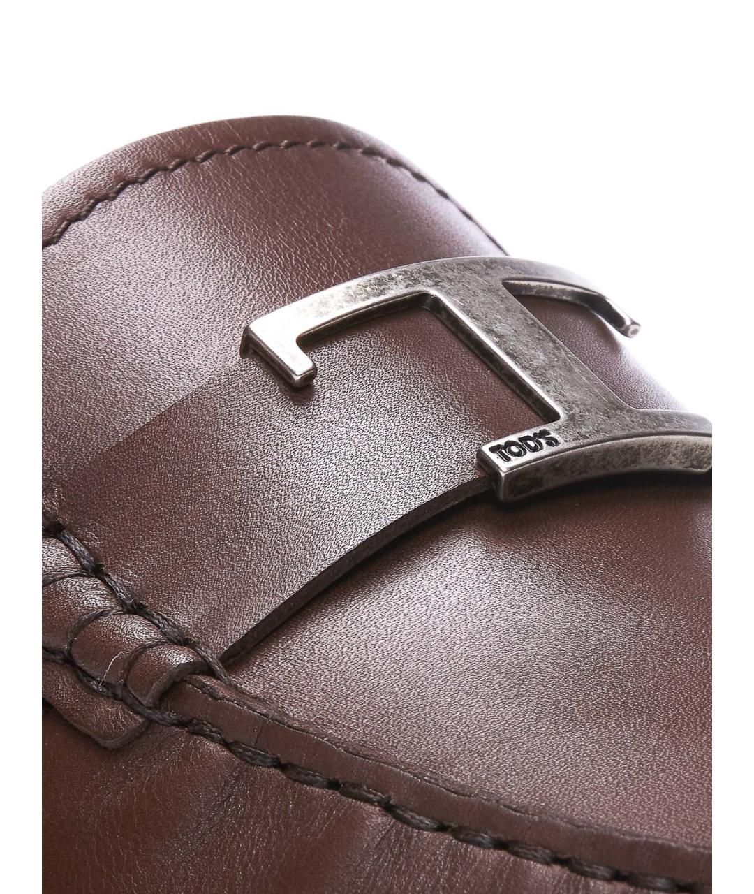 TOD'S Коричневые кожаные лоферы, фото 4