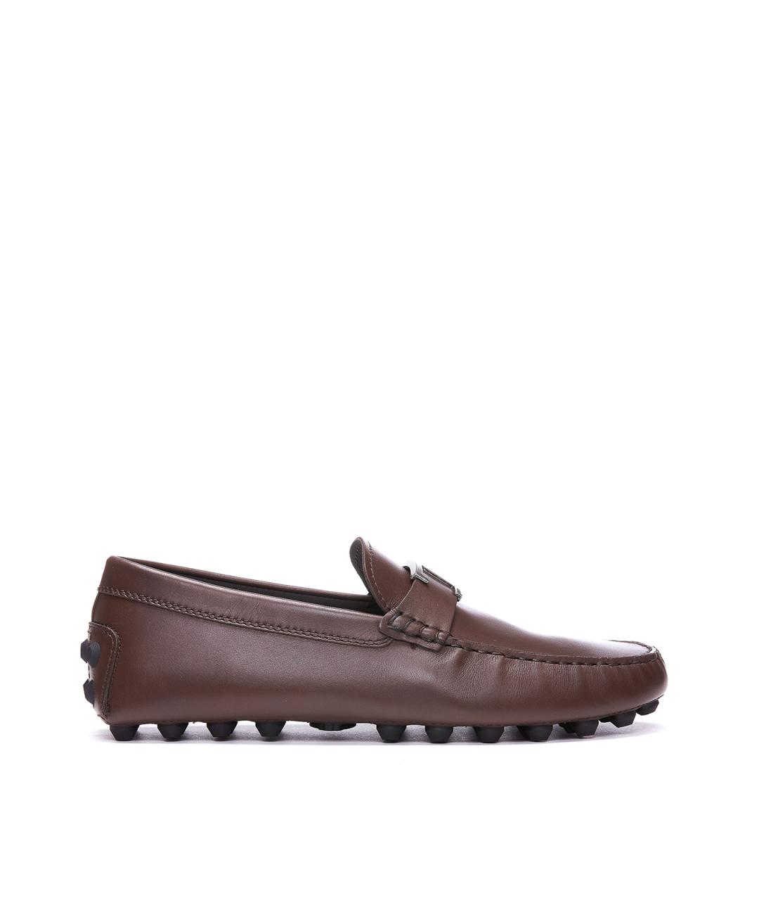 TOD'S Коричневые кожаные лоферы, фото 1
