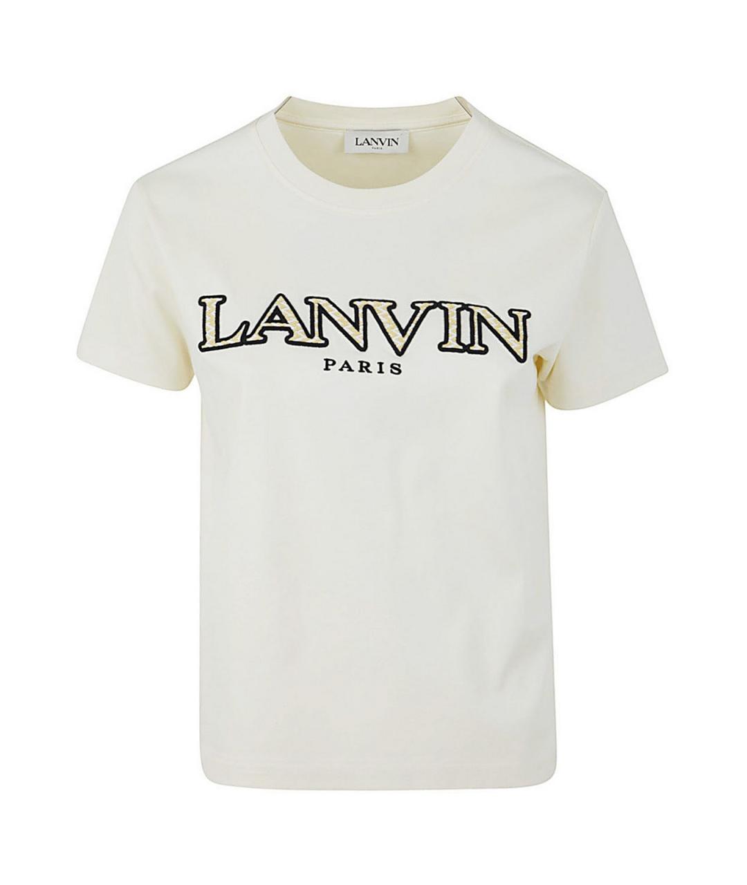 LANVIN Белая хлопковая футболка, фото 1