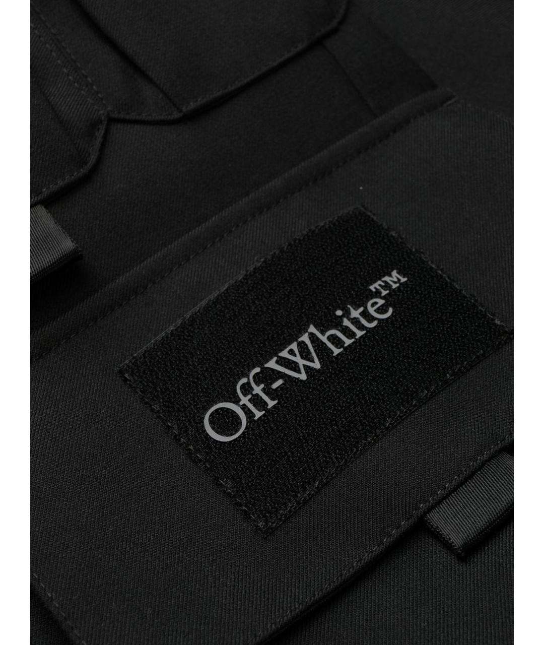 OFF-WHITE Черные шерстяные брюки широкие, фото 7