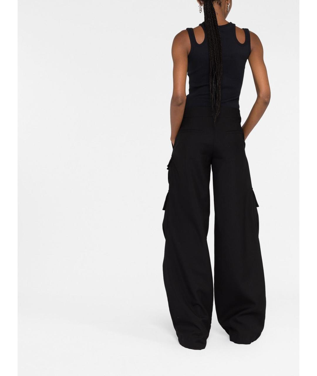 OFF-WHITE Черные шерстяные брюки широкие, фото 3