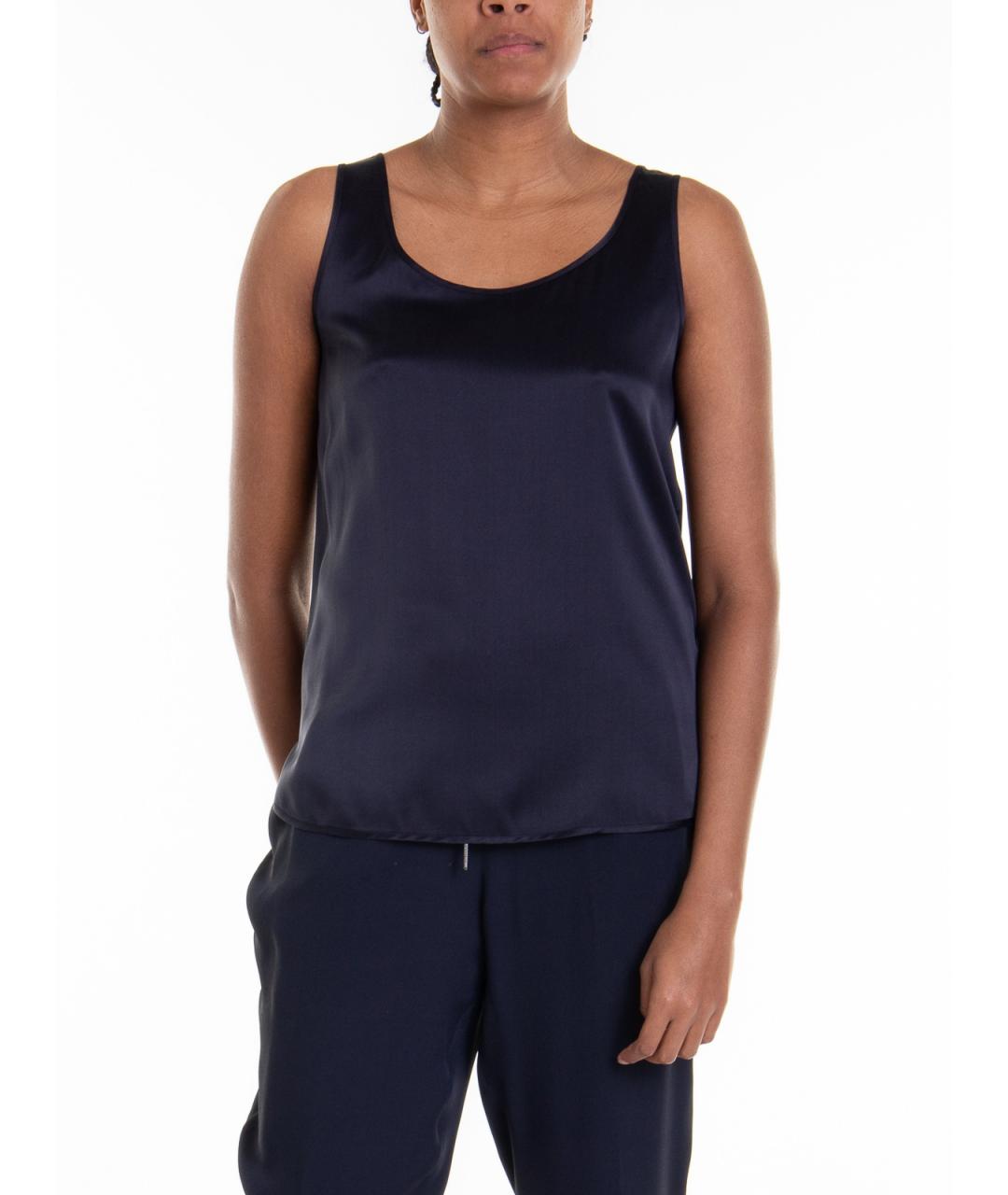 MAX MARA Синяя шелковая майка, фото 3