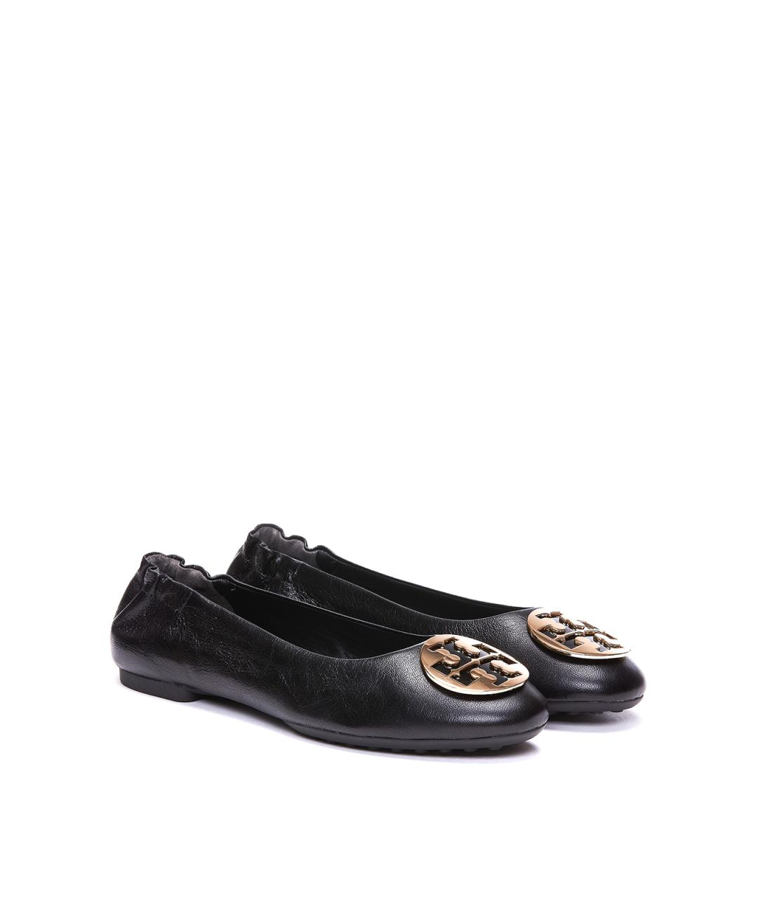 TORY BURCH Черные кожаные балетки, фото 2