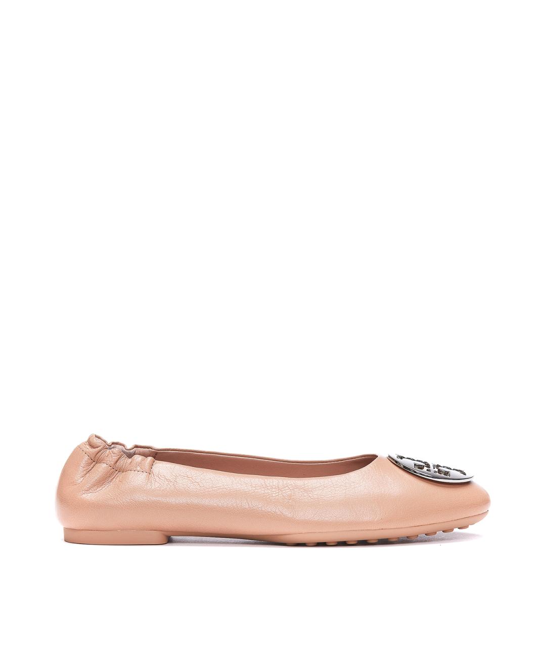 TORY BURCH Бежевые кожаные балетки, фото 1
