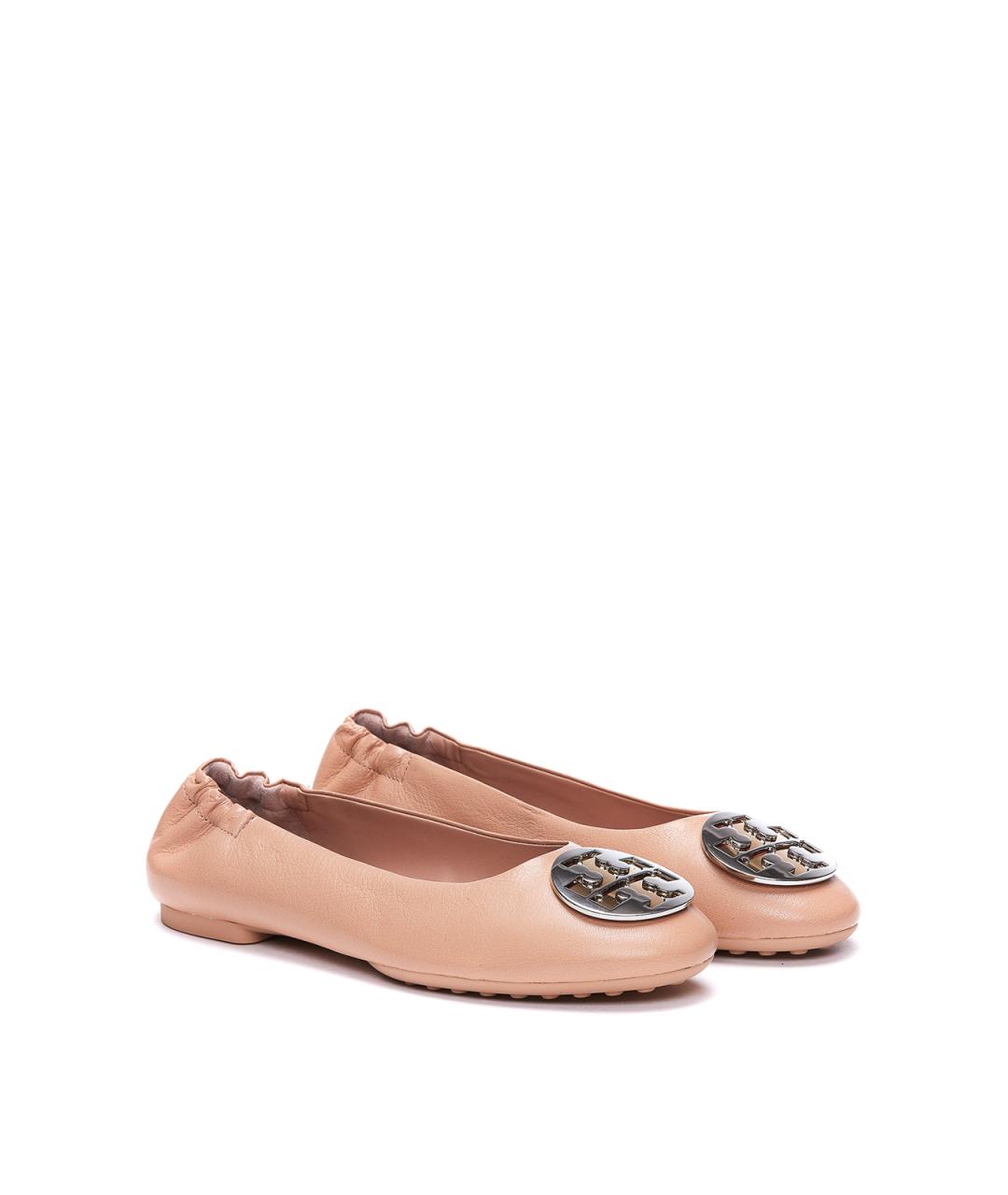 TORY BURCH Бежевые кожаные балетки, фото 2