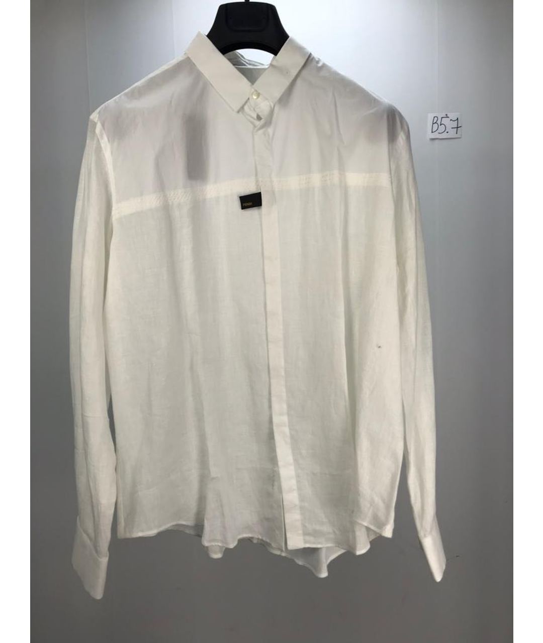 FENDI Белая хлопковая классическая рубашка, фото 7