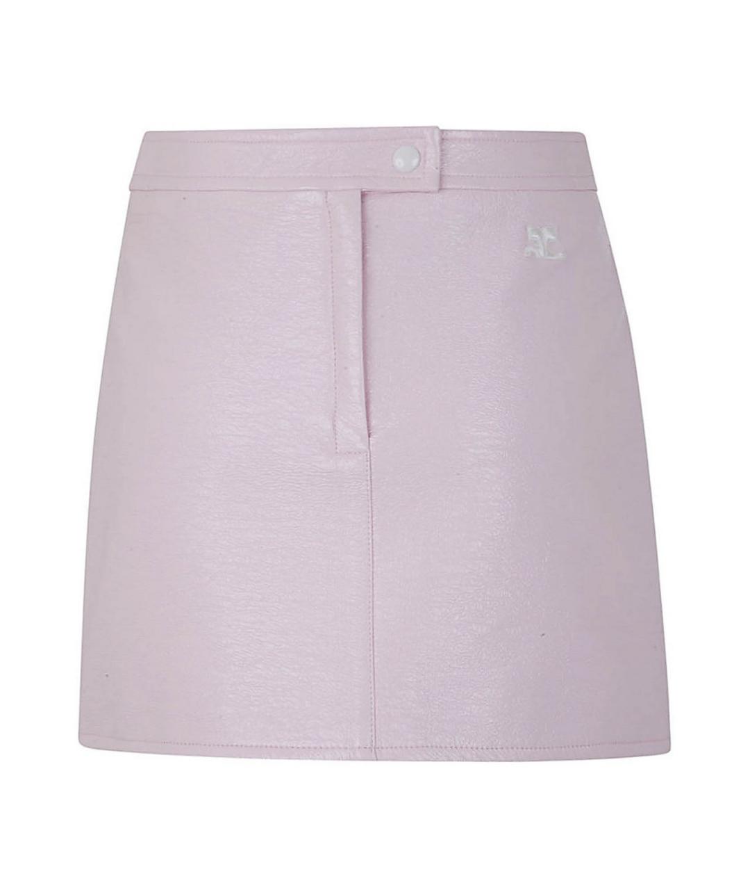 COURREGES Розовая хлопковая юбка мини, фото 1