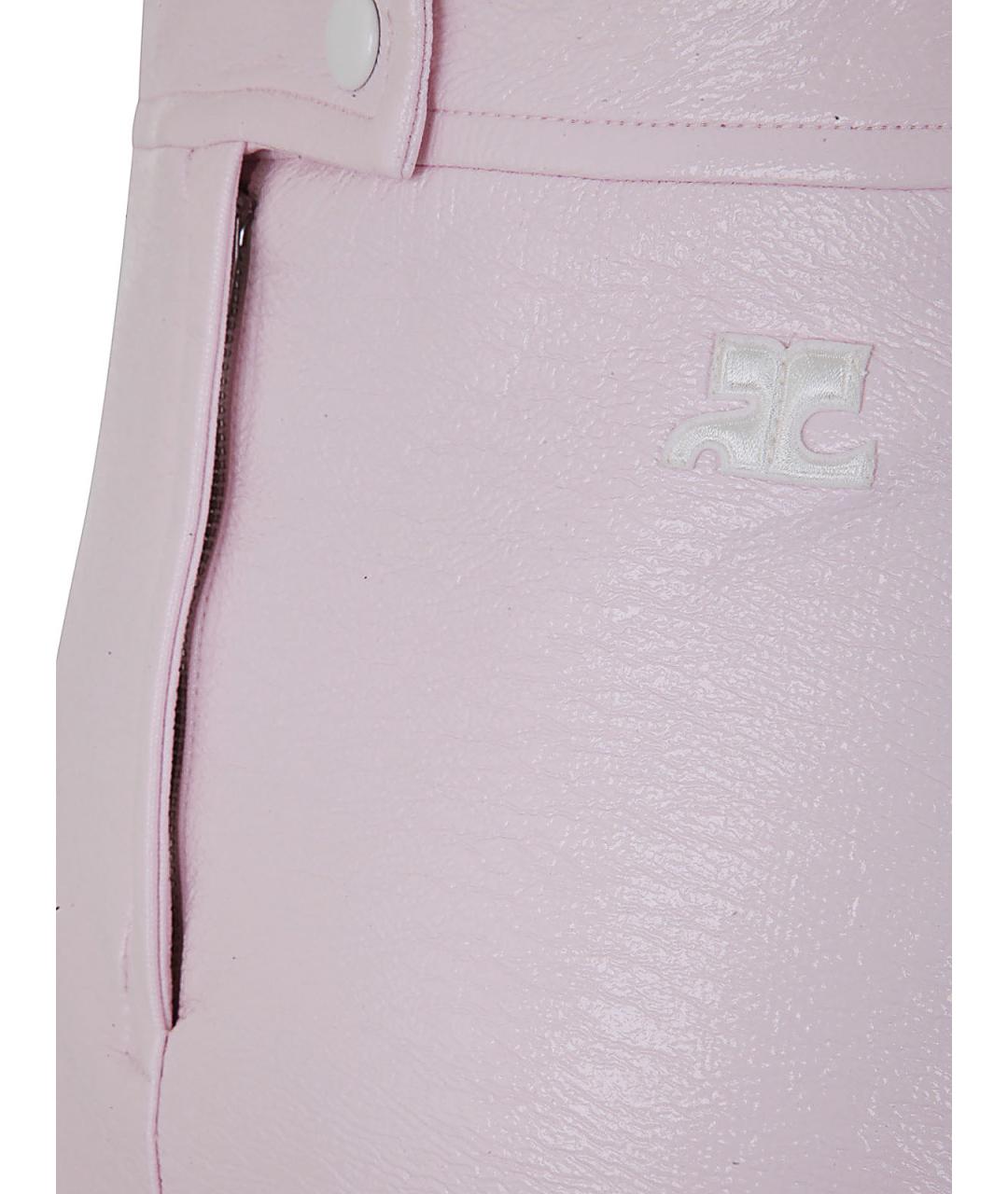 COURREGES Розовая хлопковая юбка мини, фото 3
