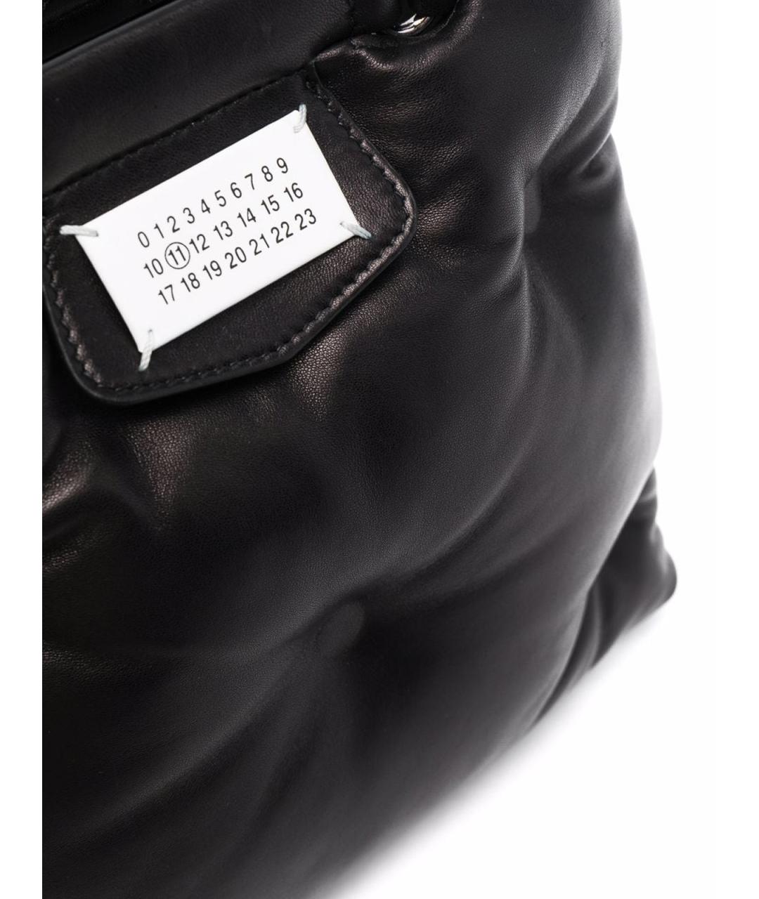 MAISON MARGIELA Черная кожаная сумка тоут, фото 3
