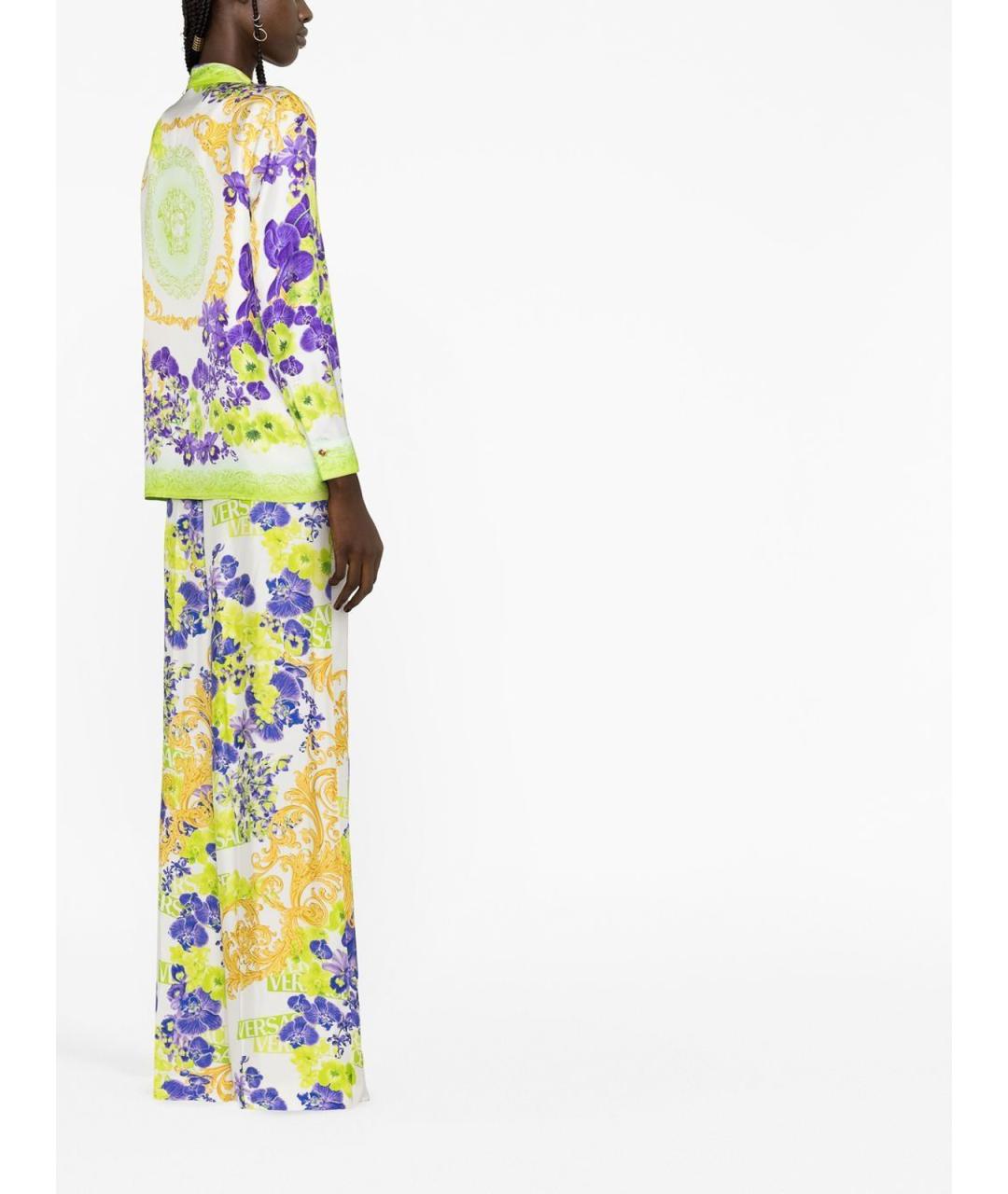 VERSACE Мульти кожаные брюки широкие, фото 3