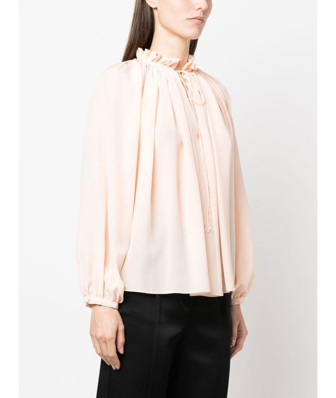 LANVIN Бежевая шелковая блузы, фото 3