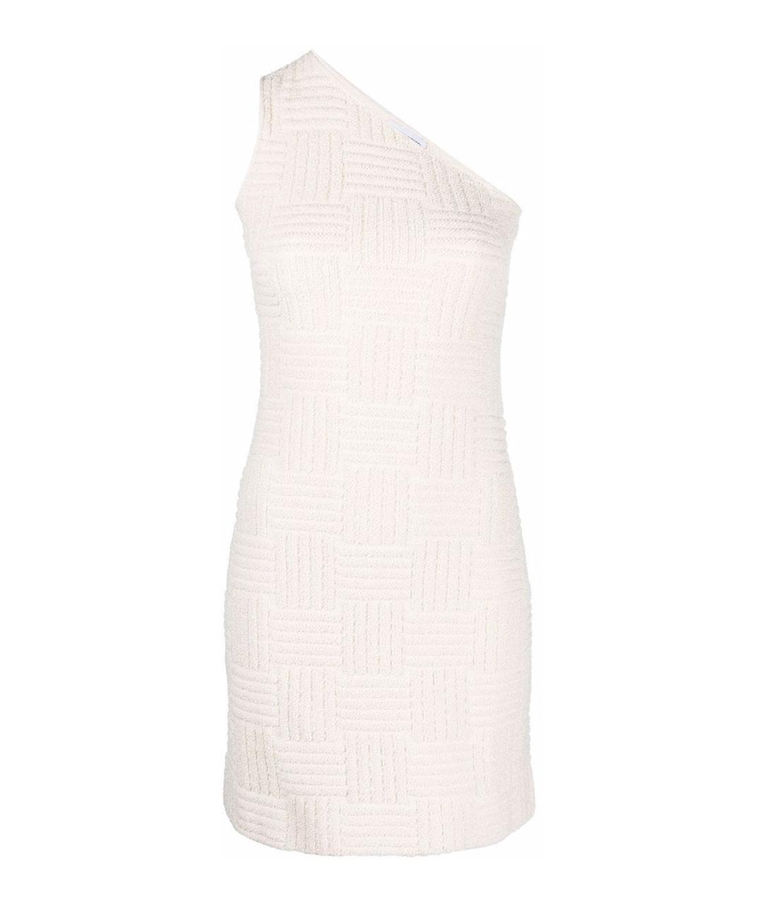 BOTTEGA VENETA Белое хлопко-эластановое повседневное платье, фото 1