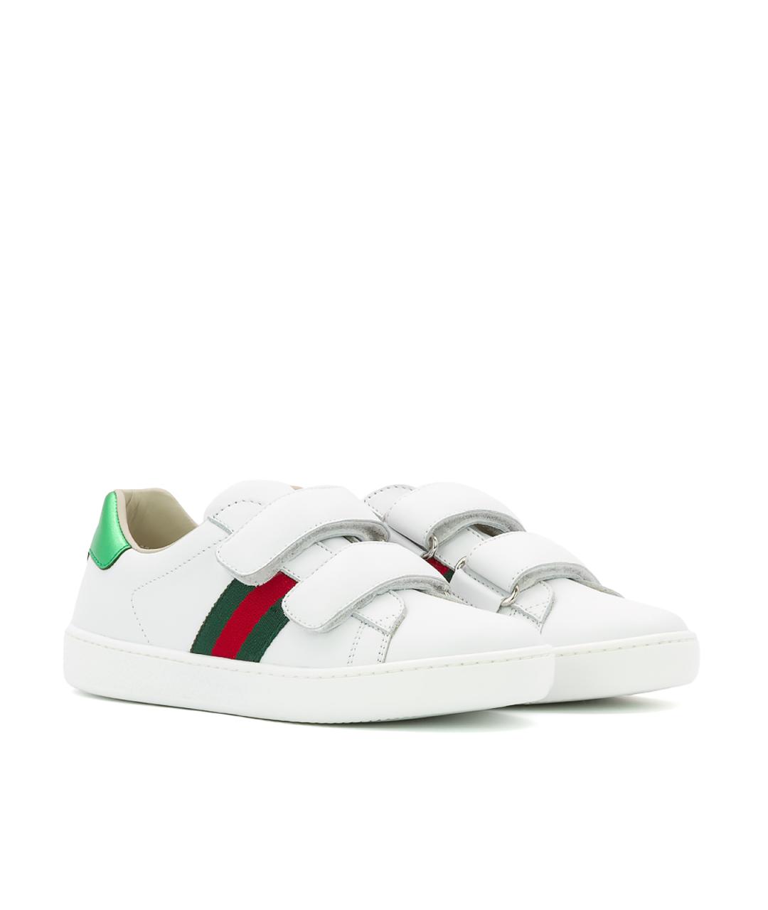 GUCCI KIDS Белые кожаные кеды, фото 2