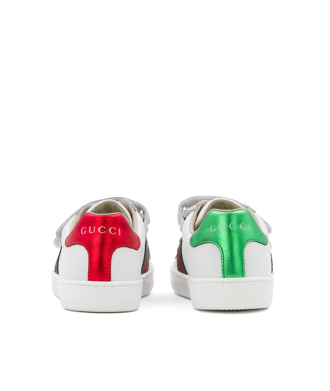 GUCCI KIDS Белые кожаные кеды, фото 4