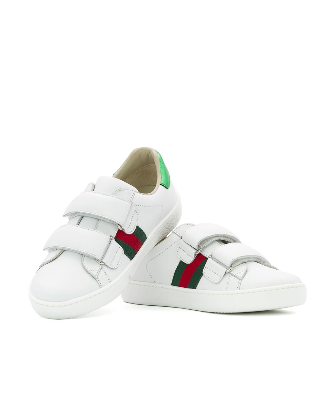GUCCI KIDS Белые кожаные кеды, фото 3