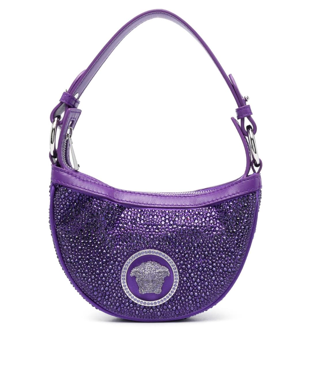 VERSACE Фиолетовая тканевая сумка через плечо, фото 1