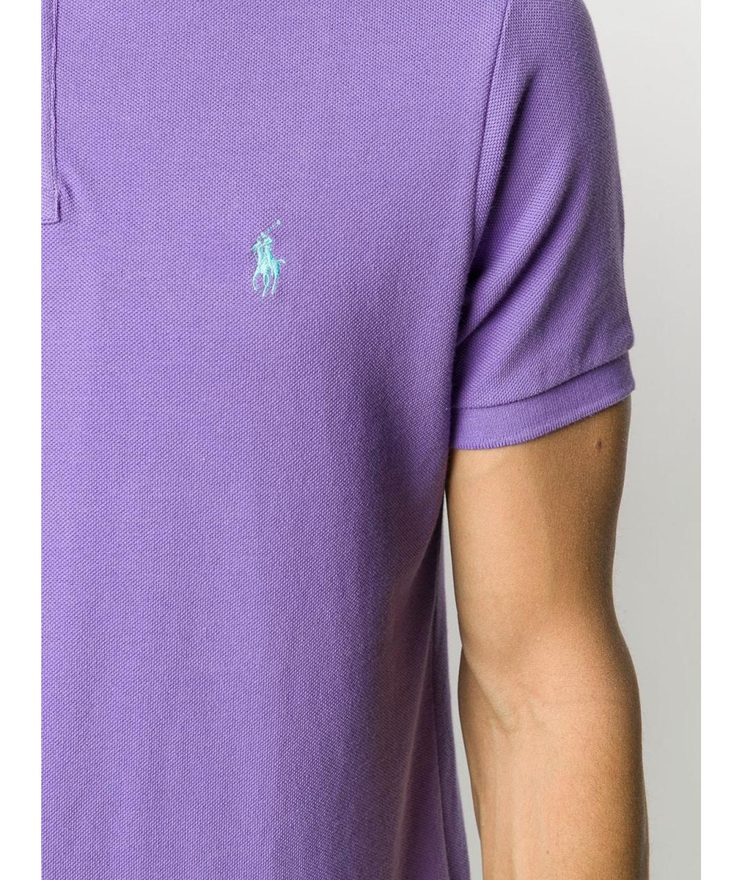 POLO RALPH LAUREN Фиолетовое хлопковое поло с коротким рукавом, фото 5