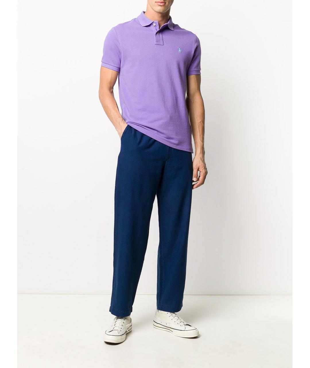 POLO RALPH LAUREN Фиолетовое хлопковое поло с коротким рукавом, фото 2