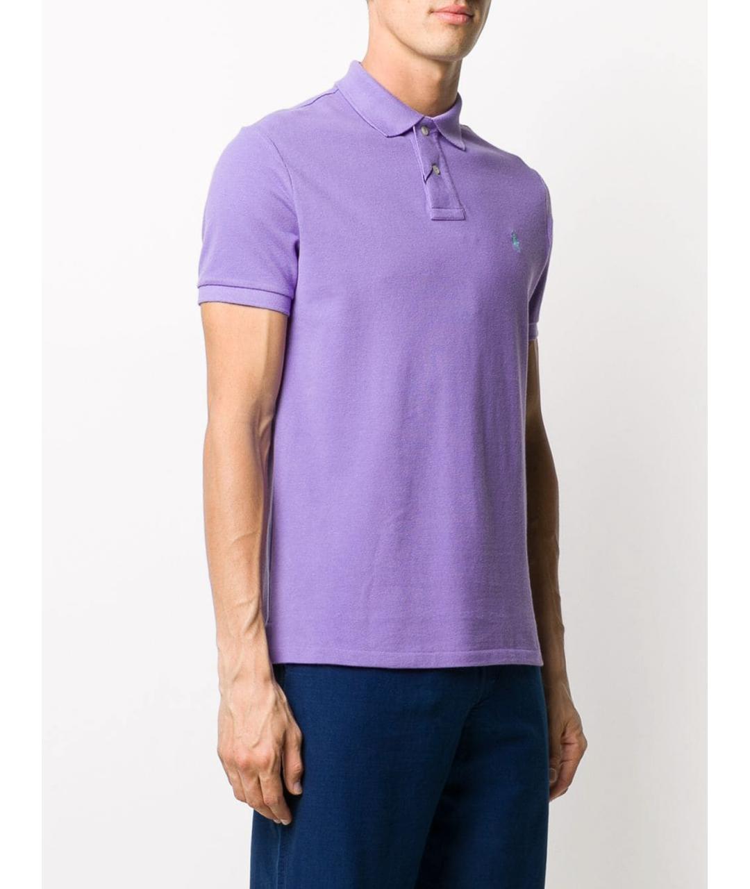 POLO RALPH LAUREN Фиолетовое хлопковое поло с коротким рукавом, фото 3