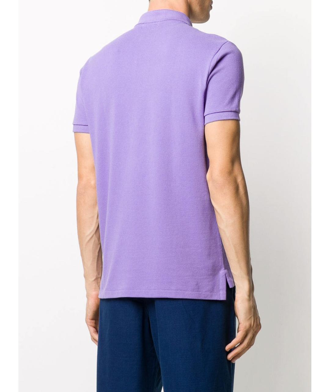 POLO RALPH LAUREN Фиолетовое хлопковое поло с коротким рукавом, фото 4