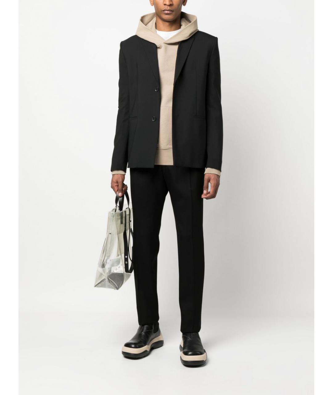 LANVIN Черные шерстяные классические брюки, фото 2