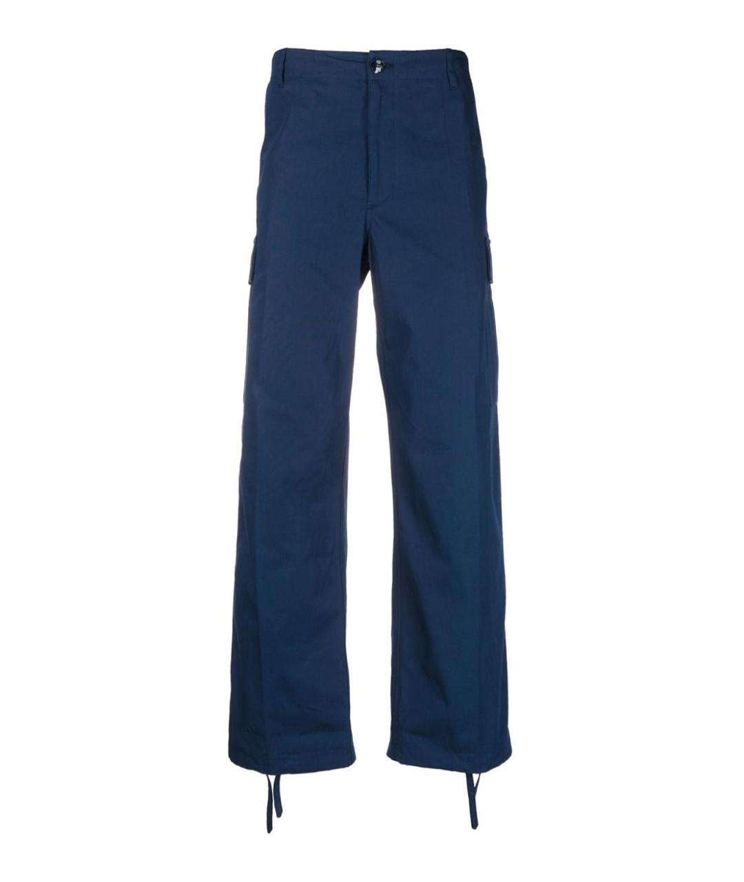 KENZO Синие хлопковые повседневные брюки, фото 1