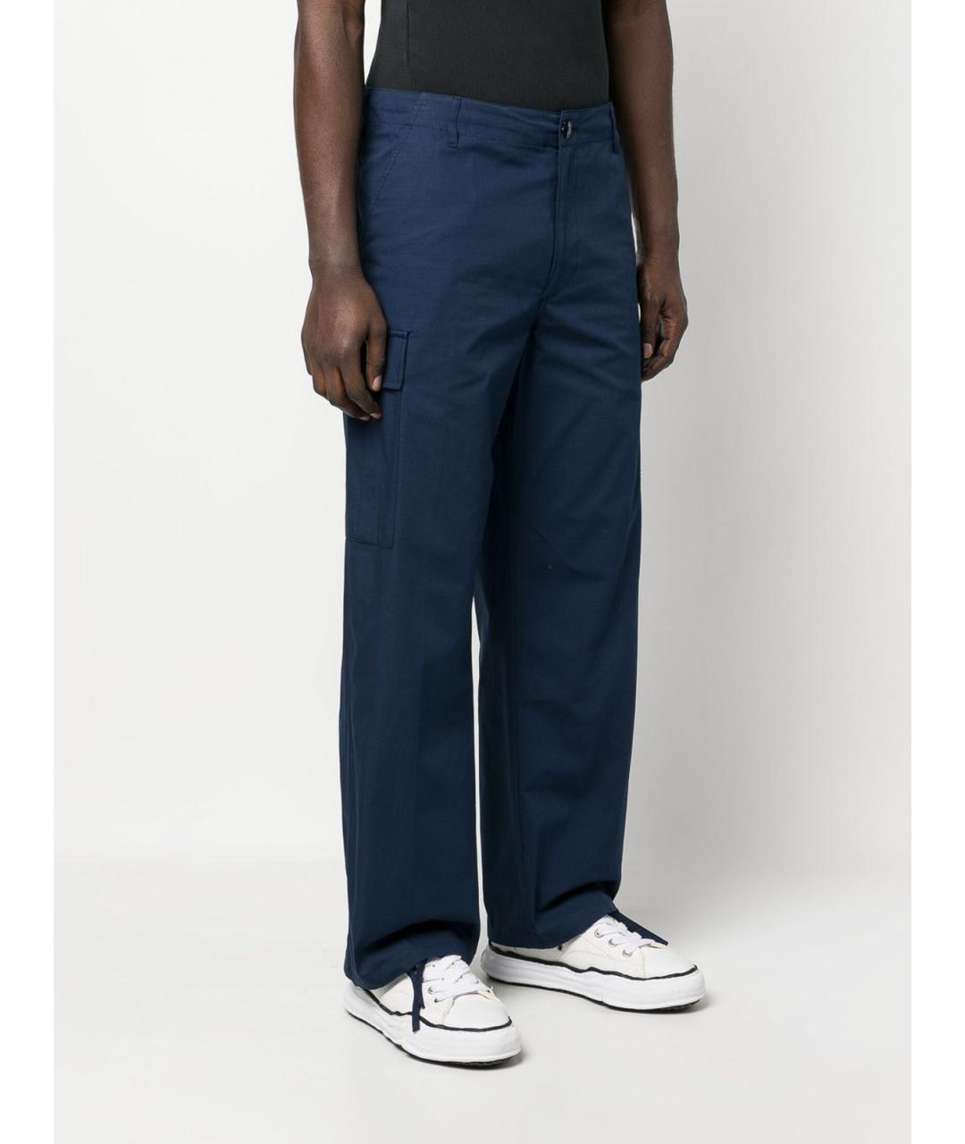 KENZO Синие хлопковые повседневные брюки, фото 2