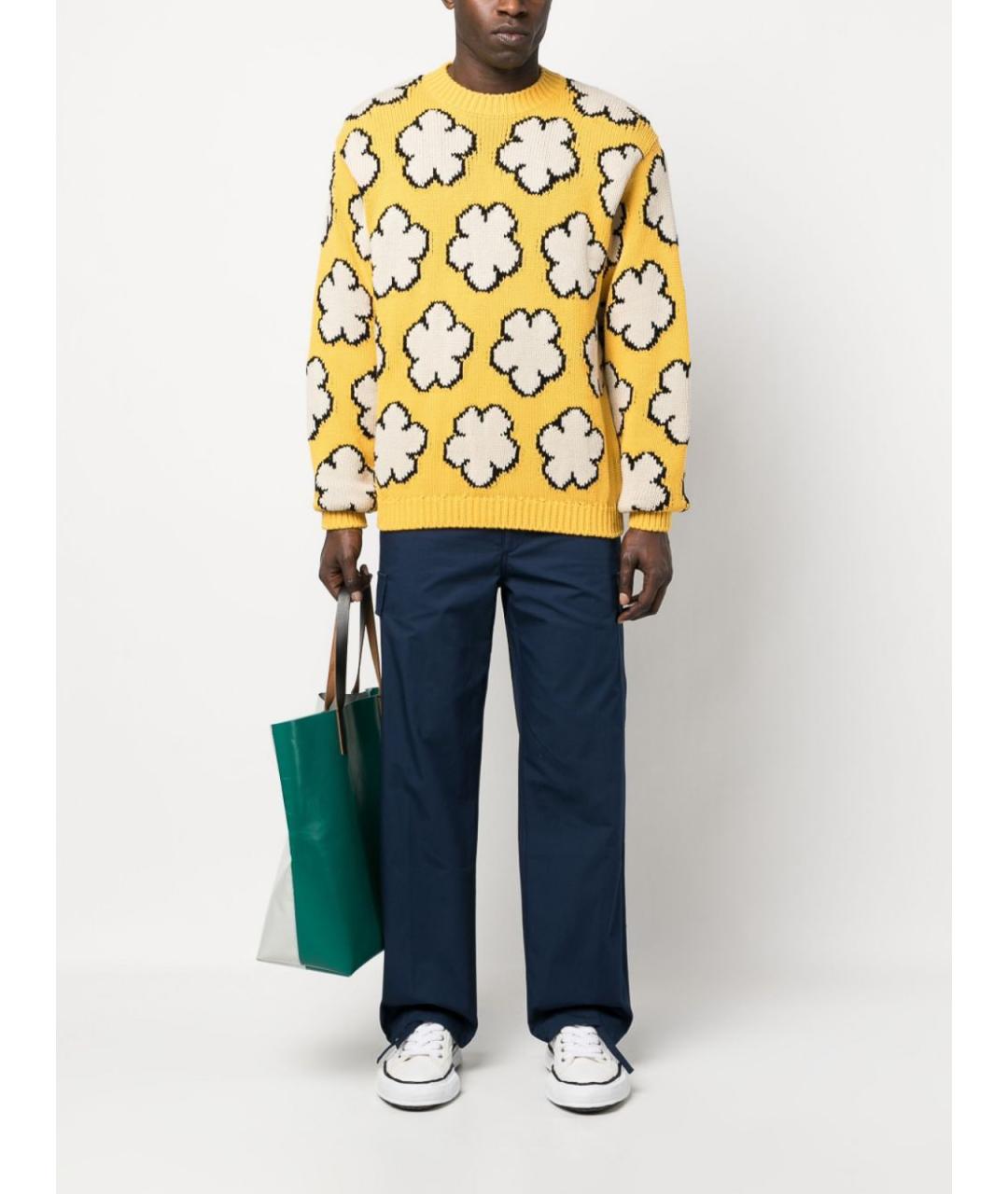 KENZO Синие хлопковые повседневные брюки, фото 4