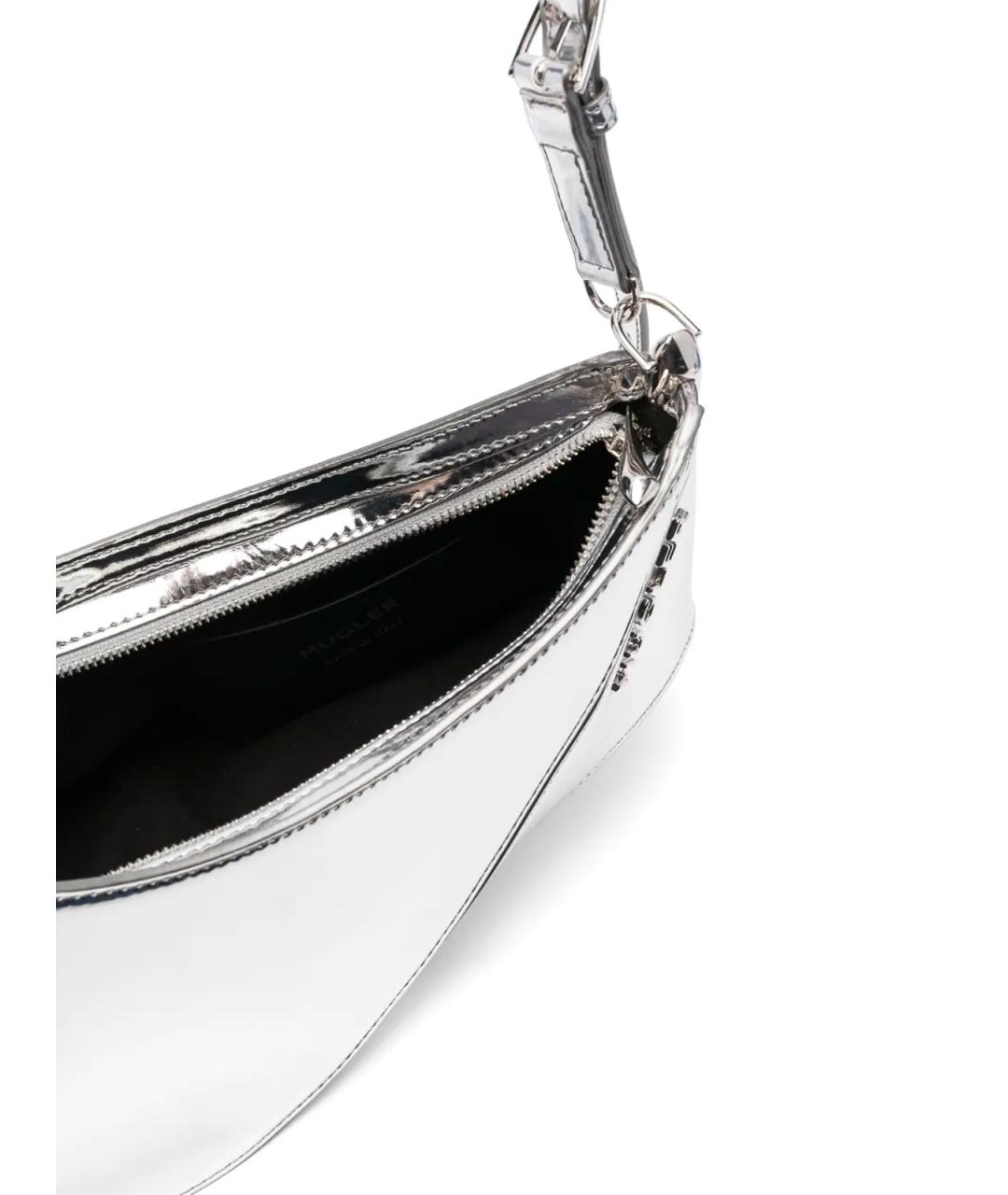 MUGLER Серебряная сумка через плечо из искусственной кожи, фото 4
