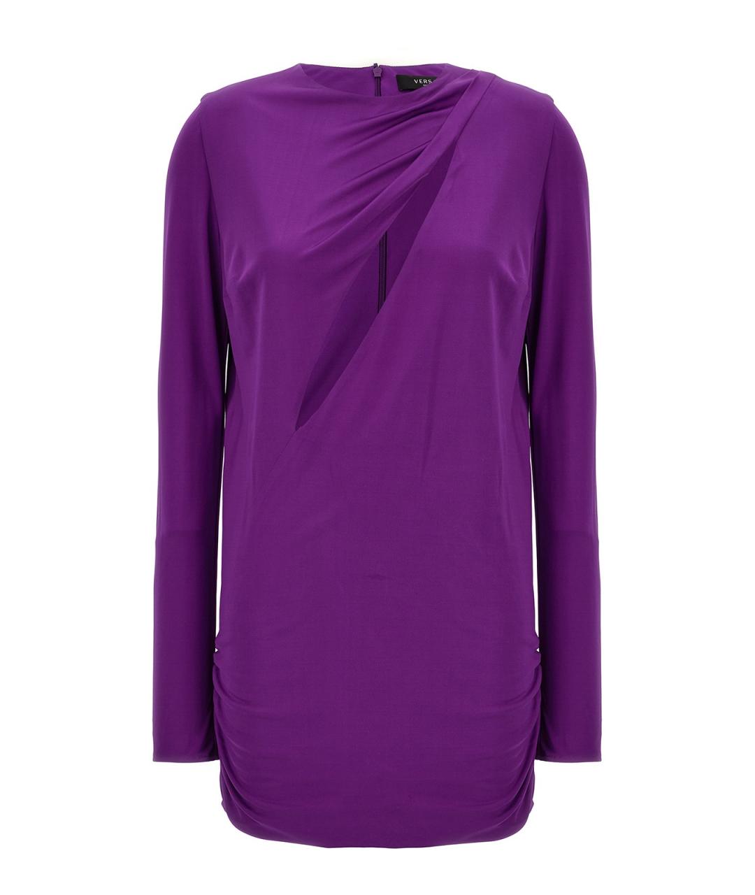 VERSACE Фиолетовое вискозное повседневное платье, фото 1