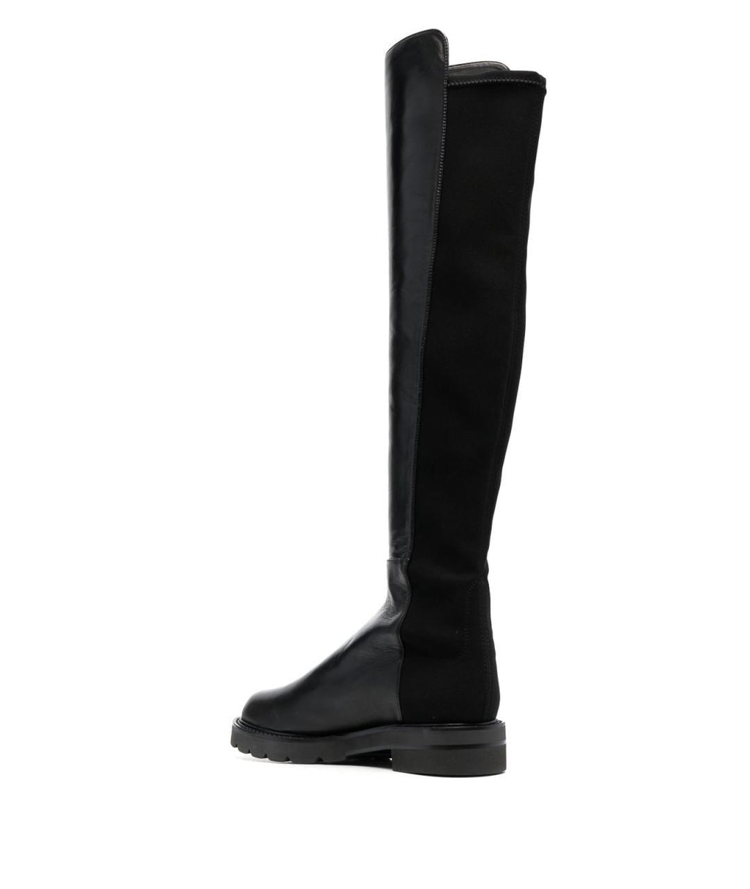 STUART WEITZMAN Черные кожаные ботфорты, фото 3