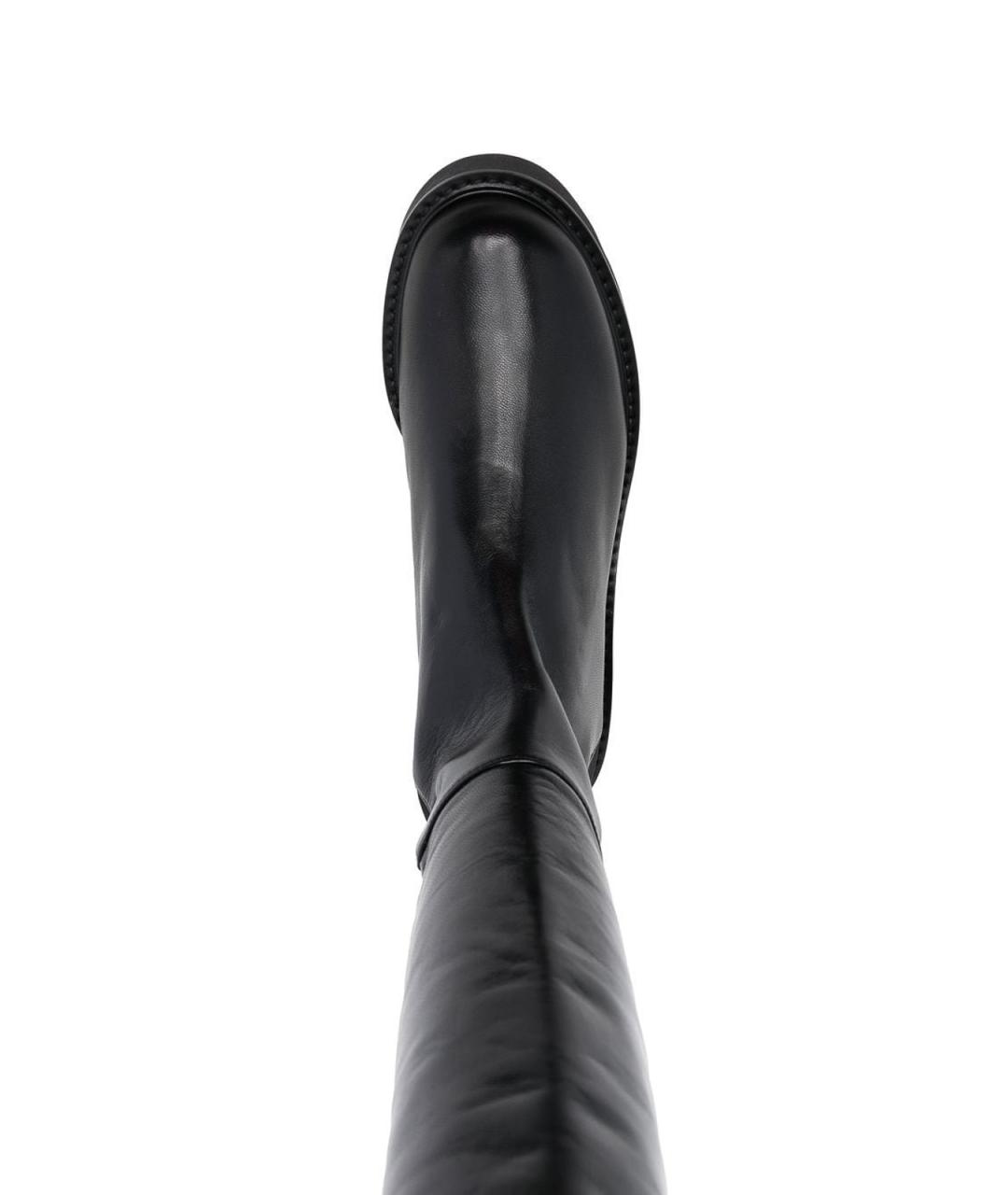 STUART WEITZMAN Черные кожаные ботфорты, фото 2