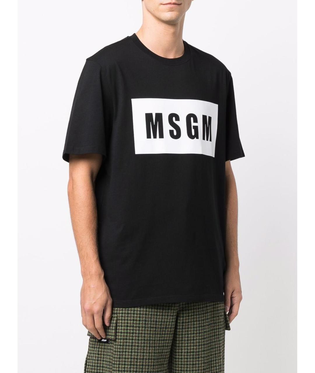 MSGM Черная хлопковая футболка, фото 2