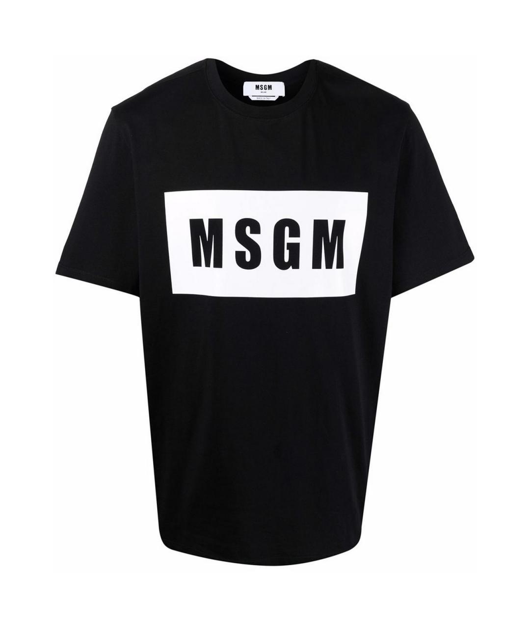 MSGM Черная хлопковая футболка, фото 1