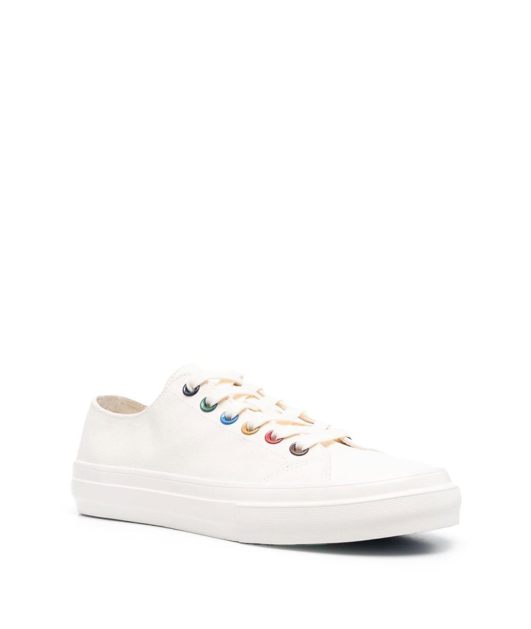 PAUL SMITH Белые текстильные низкие кроссовки / кеды, фото 3