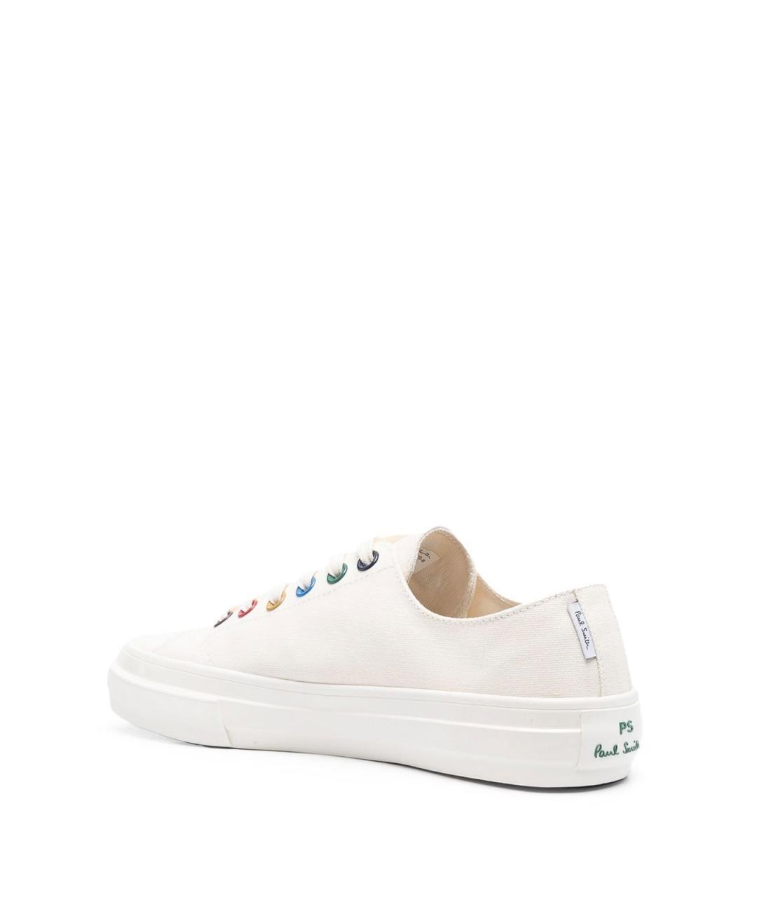PAUL SMITH Белые текстильные низкие кроссовки / кеды, фото 2