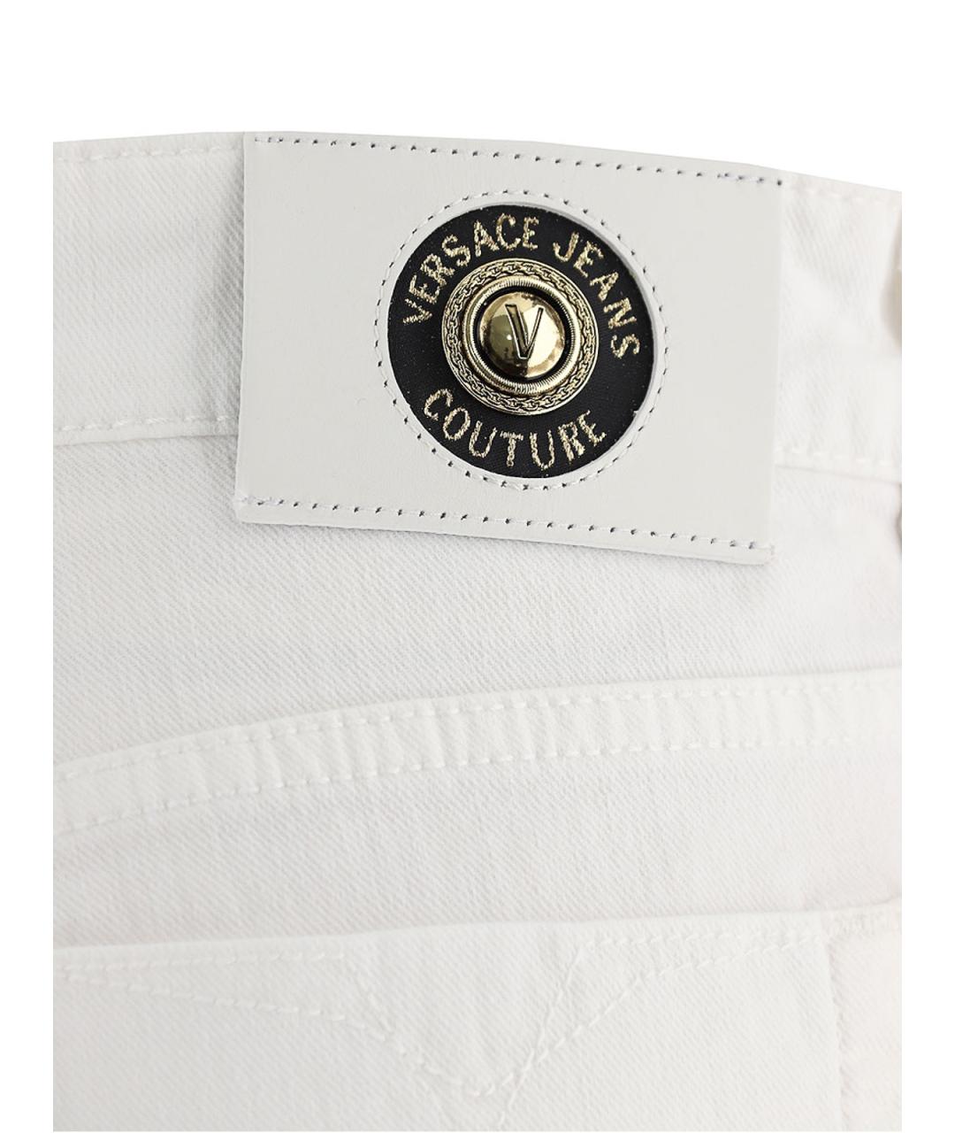 VERSACE JEANS COUTURE Белые хлопковые прямые джинсы, фото 3