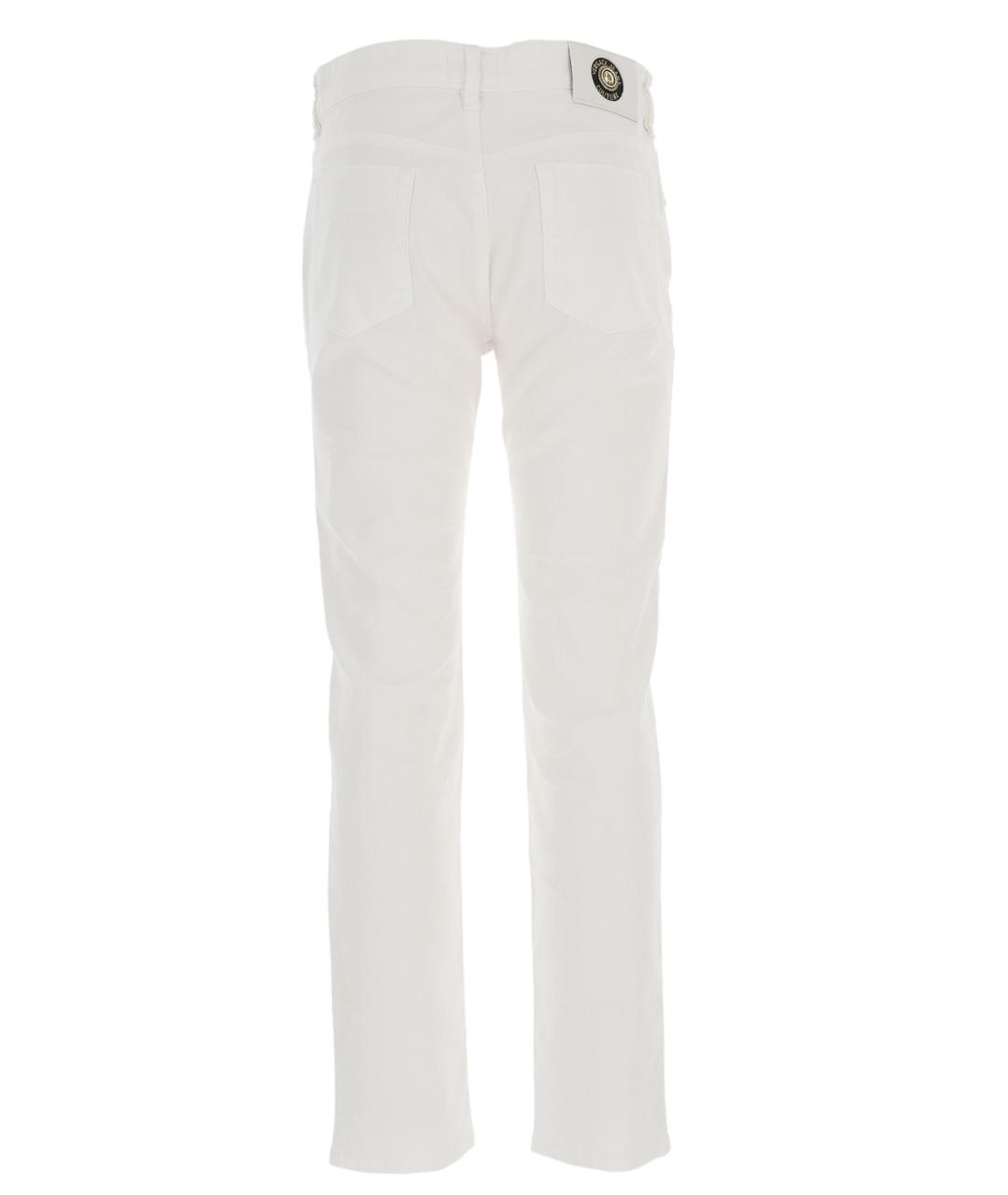 VERSACE JEANS COUTURE Белые хлопковые прямые джинсы, фото 2