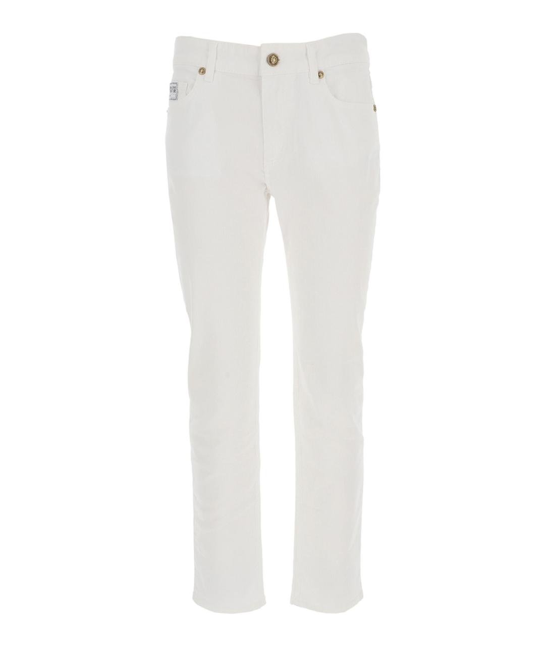 VERSACE JEANS COUTURE Белые хлопковые прямые джинсы, фото 1
