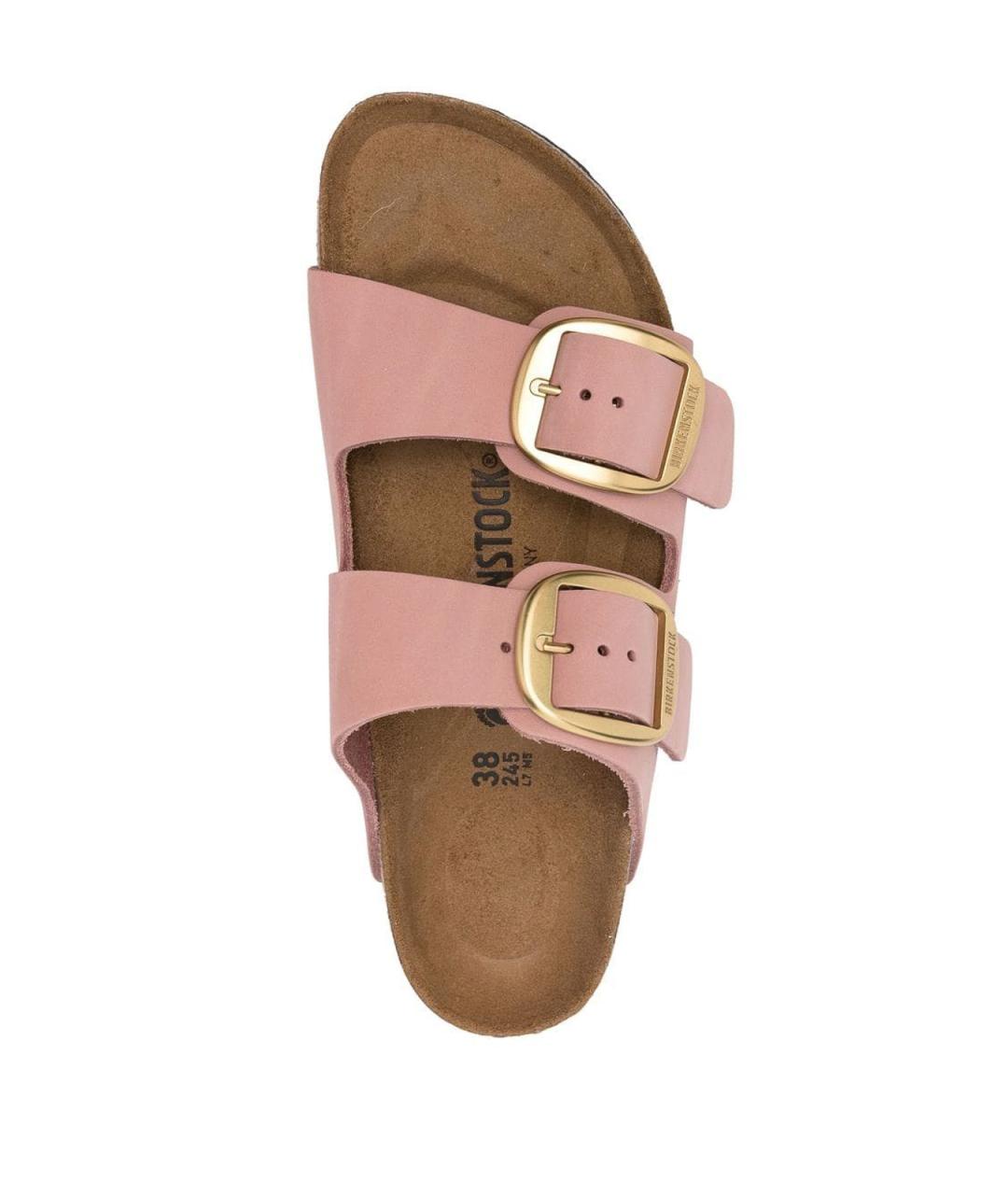 BIRKENSTOCK Розовые кожаные шлепанцы, фото 4