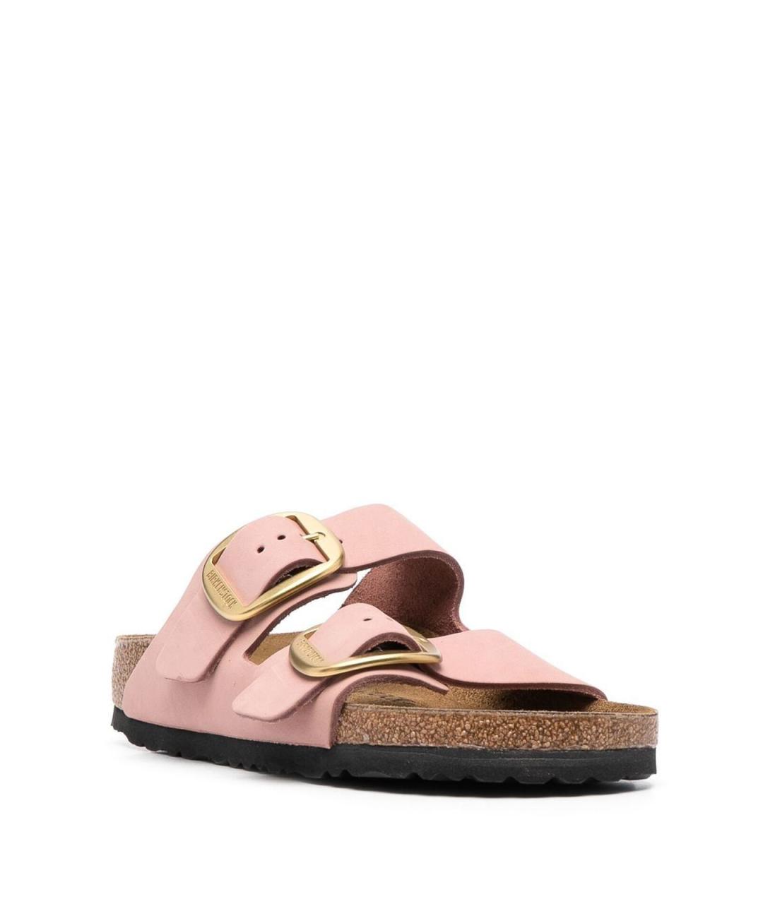 BIRKENSTOCK Розовые кожаные шлепанцы, фото 2