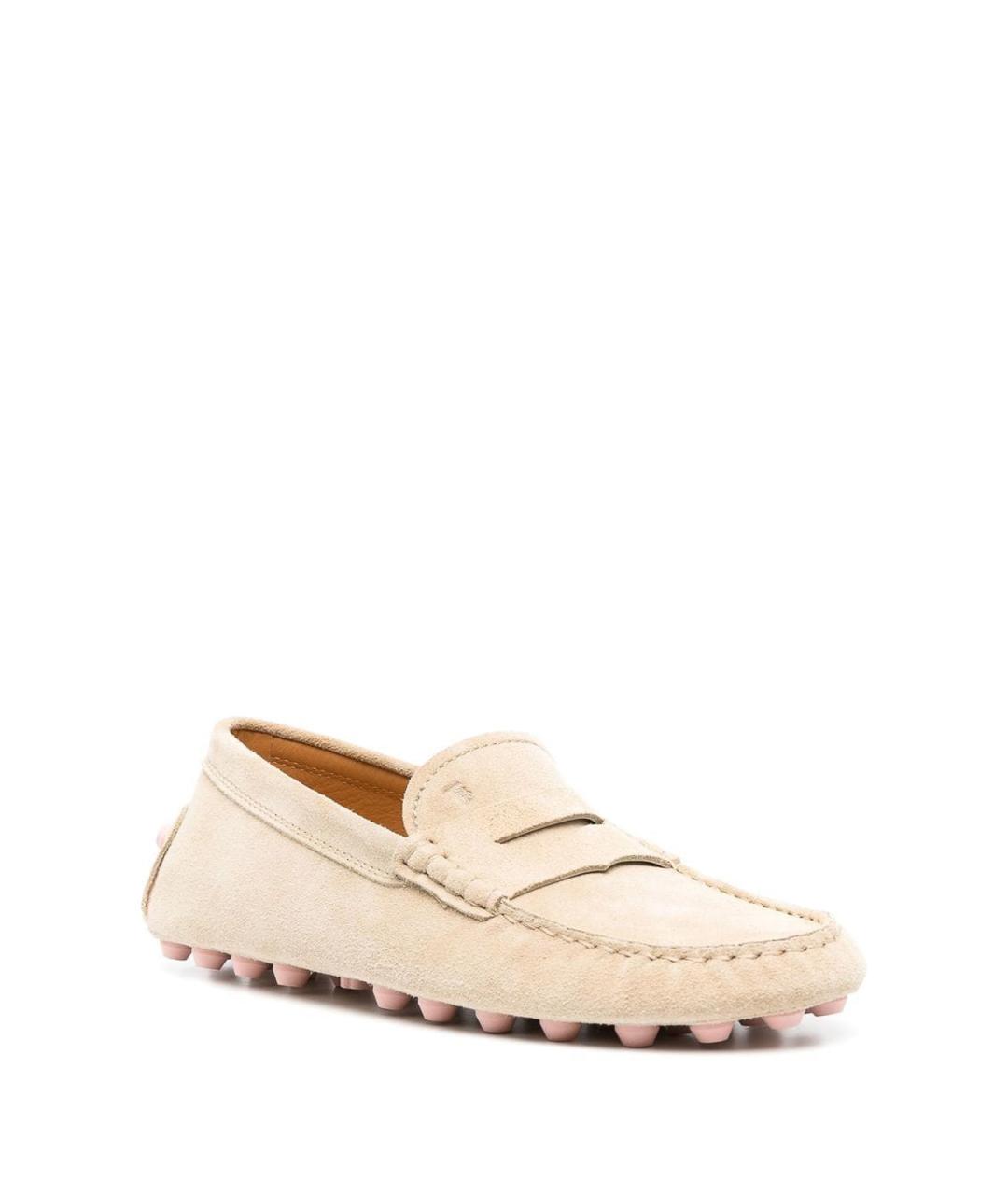 TOD'S Бежевые замшевые мокасины, фото 4