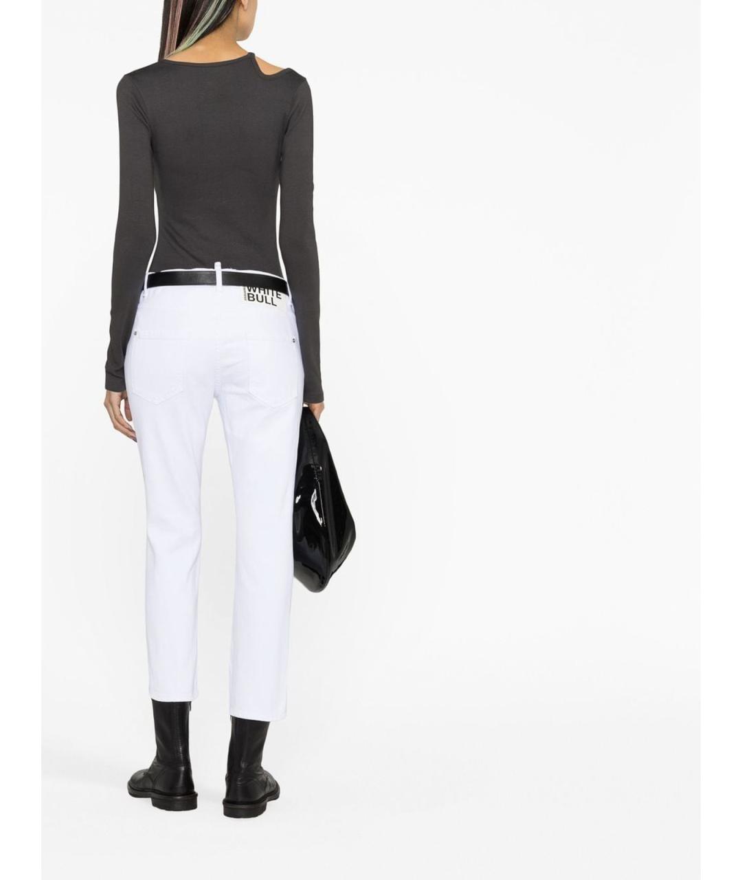 DSQUARED2 Белые хлопковые прямые джинсы, фото 3