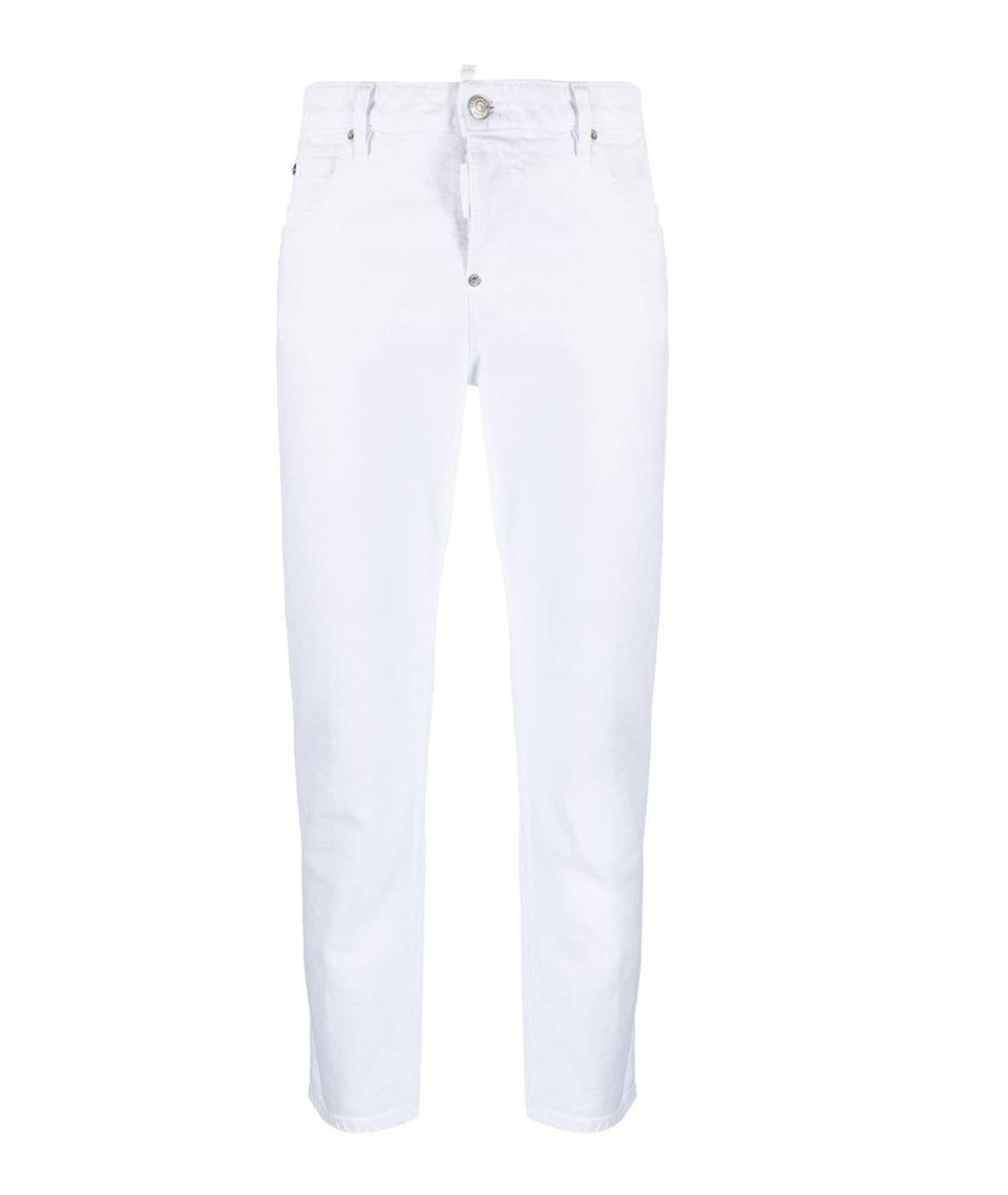DSQUARED2 Белые хлопковые прямые джинсы, фото 1